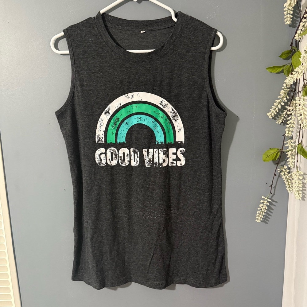 ☀️Good Vibes Gray Sleeveless Top